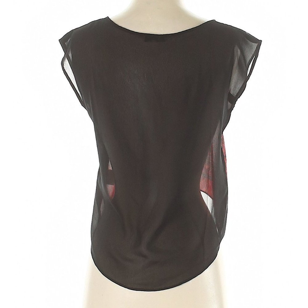 Global Desi Black Red Sheer Boho Crop Blouse | XS - Picture 4 of 10